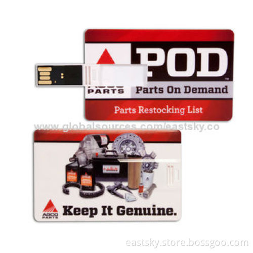 Promotional Business Card Style USB, Free Charge of Customized Pictures Printing